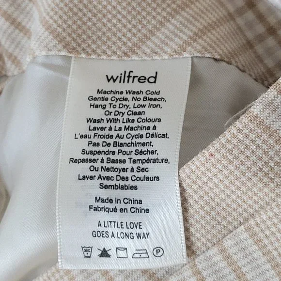 Wilfred Tie Front Skirt in Cream Plaid - Picture 6 of 7